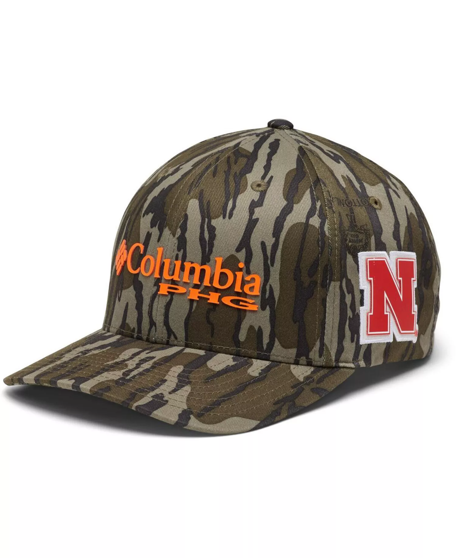mni-2c8fda27ed472ea60052963e3ad185fc Men's Mossy Oak Camo Nebraska Huskers Bottomland Flex Hat