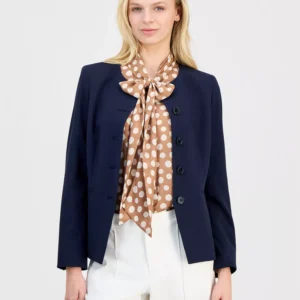 Petite Collarless Blazer