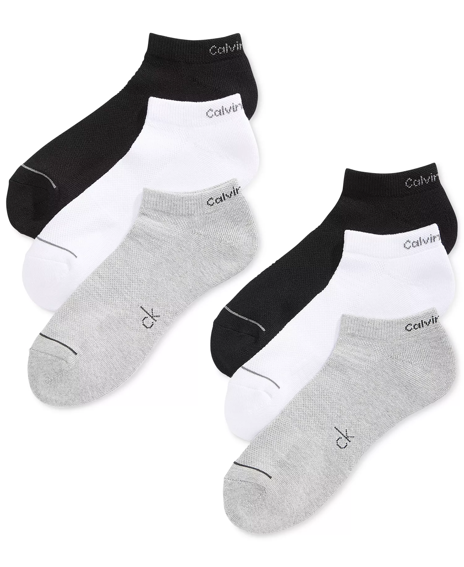 mni-2da45d4655054e93e9036e04eb96621f Six-Pack Athletic Stripe Ankle Socks