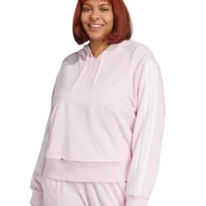 Plus Size Essentials 3-Stripes French Terry Sportswear Quarter-Zip Hoodie