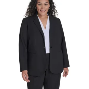 Plus Size One-Button Blazer