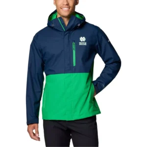 Men's Navy Notre Dame Fighting Irish Field Bound Omni-Tech Full-Zip Jacket