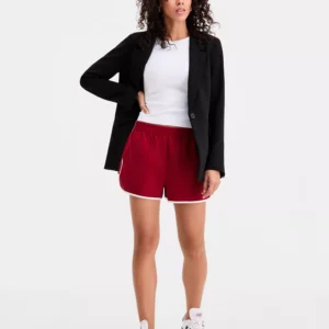 Women's High-Rise Side-Stripe Track Shorts, Macy's Exclusive