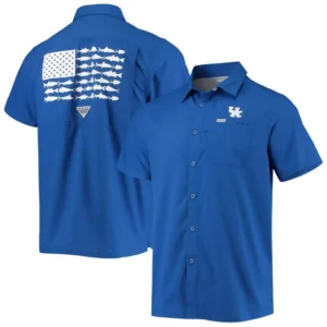 Men's PFG Royal Kentucky Wildcats Slack Tide Camp Button-Up Shirt