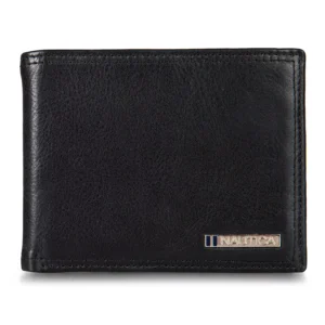 Men's Enameled Logo Leather Bifold Wallet