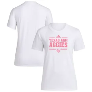 Women's White Texas A&M Aggies 2024 Breast Cancer Awareness Pregame T-Shirt