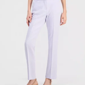 Women's Twill Flat-Front Straight-Leg Pants
