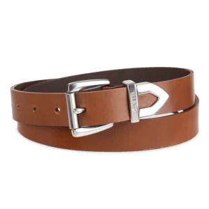 Women's Western Metal Tip End Leather Pant Belt