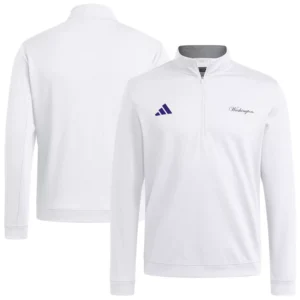 Men's White Washington Huskies Elevated Quarter-Zip Jacket
