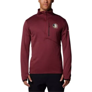 Men's Garnet Florida State Seminoles Park View Grid Fleece Omni-Wick Half-Zip Jacket
