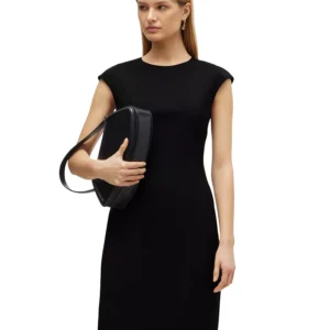 Women's Wool Cap Sleeve Slim-Fit Dress