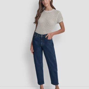 Petite Mid-Rise Barrel-Leg Jeans