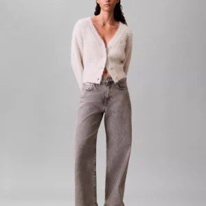 Women's Cropped Relaxed Long-Sleeve Cardigan