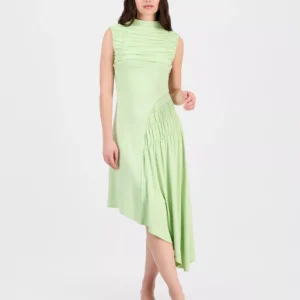 Women's Ruched Asymmetric Midi Dress, Macy's Exclusive