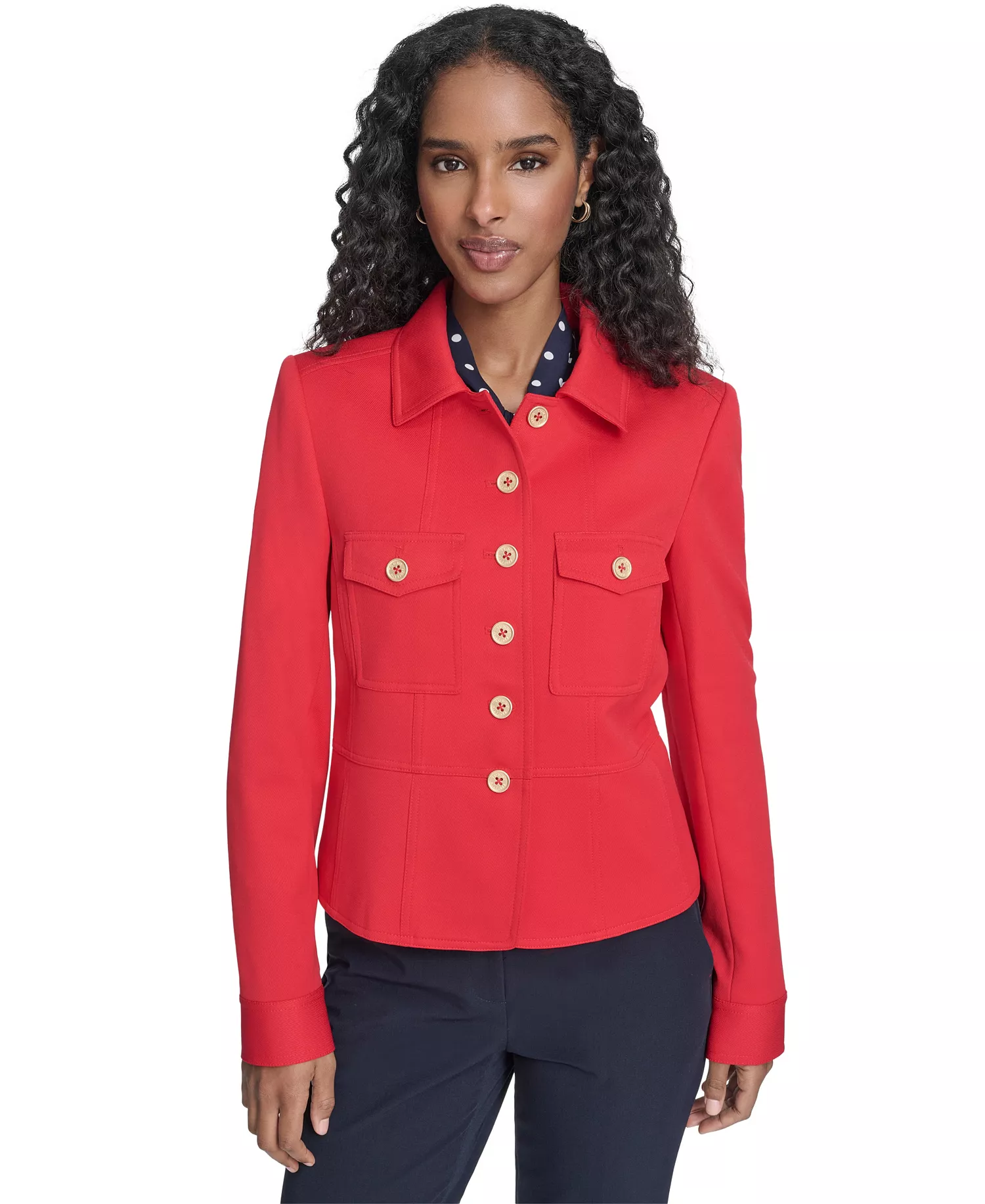 mni-36028c77597c68d462f781031d6afd4b Women's Button Front Twill Jacket