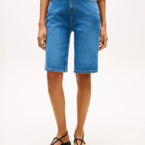 Women's Mid Blue Denim Shorts