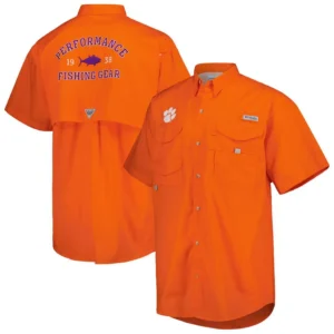 Men's Orange Clemson Tigers Bonehead Button-Up Shirt