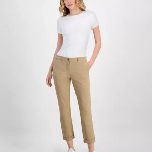 Jeans Women's Montauk Solid Cuffed Chino Pants