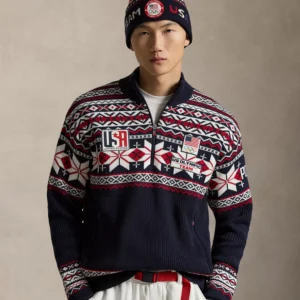 Men's Team USA Wool Quarter-Zip Sweater