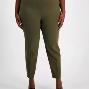 Plus Size Classic Mid Rise Ankle Pants