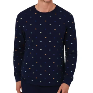 Men's All Over Crocodile Waffle-Knit Thermal Shirt