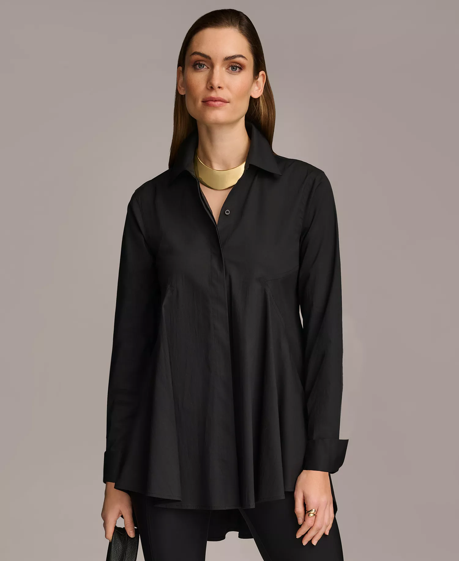 mni-3dafcc594c921ebd0c40aef053989293 Women's A-Line Button Down Poplin Tunic — изображение 3