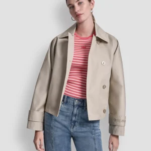 Petite Single-Breasted Trench Jacket