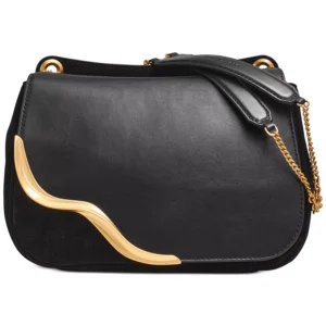 Malverne Leather & Suede Crossbody with Chain Strap
