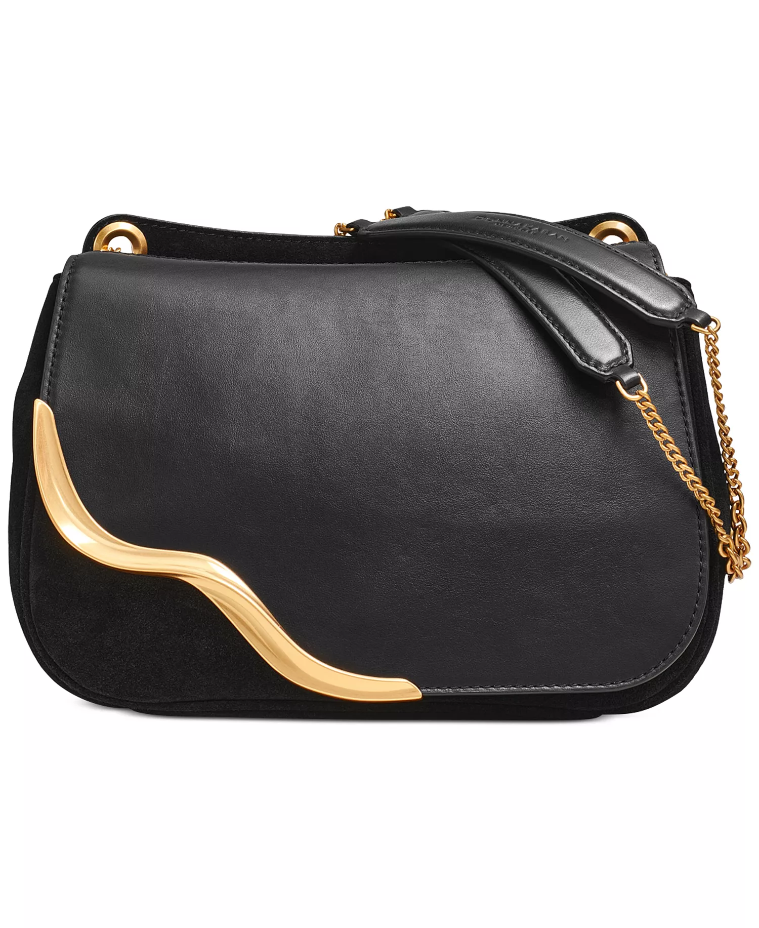 mni-3eb13958a2e776eed8810545f6a6977e Malverne Leather & Suede Crossbody with Chain Strap