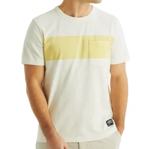 Men's Short Sleeve Chest Stripe Crewneck T-Shirt