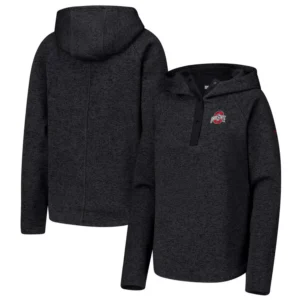 Women's Black Ohio State Buckeyes Sweater Weather Raglan Pullover Hoodie