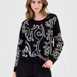 Women's Soutache Crewneck Sweater