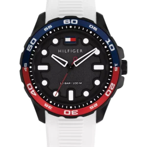 Men's Quartz White Silicone Strap Watch, 40mm