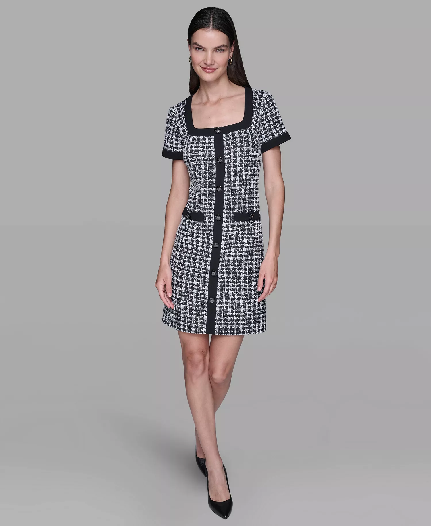 mni-460ab49436f5983cf3c36d0b5bbe38b6 Women's Square-Neck Dress