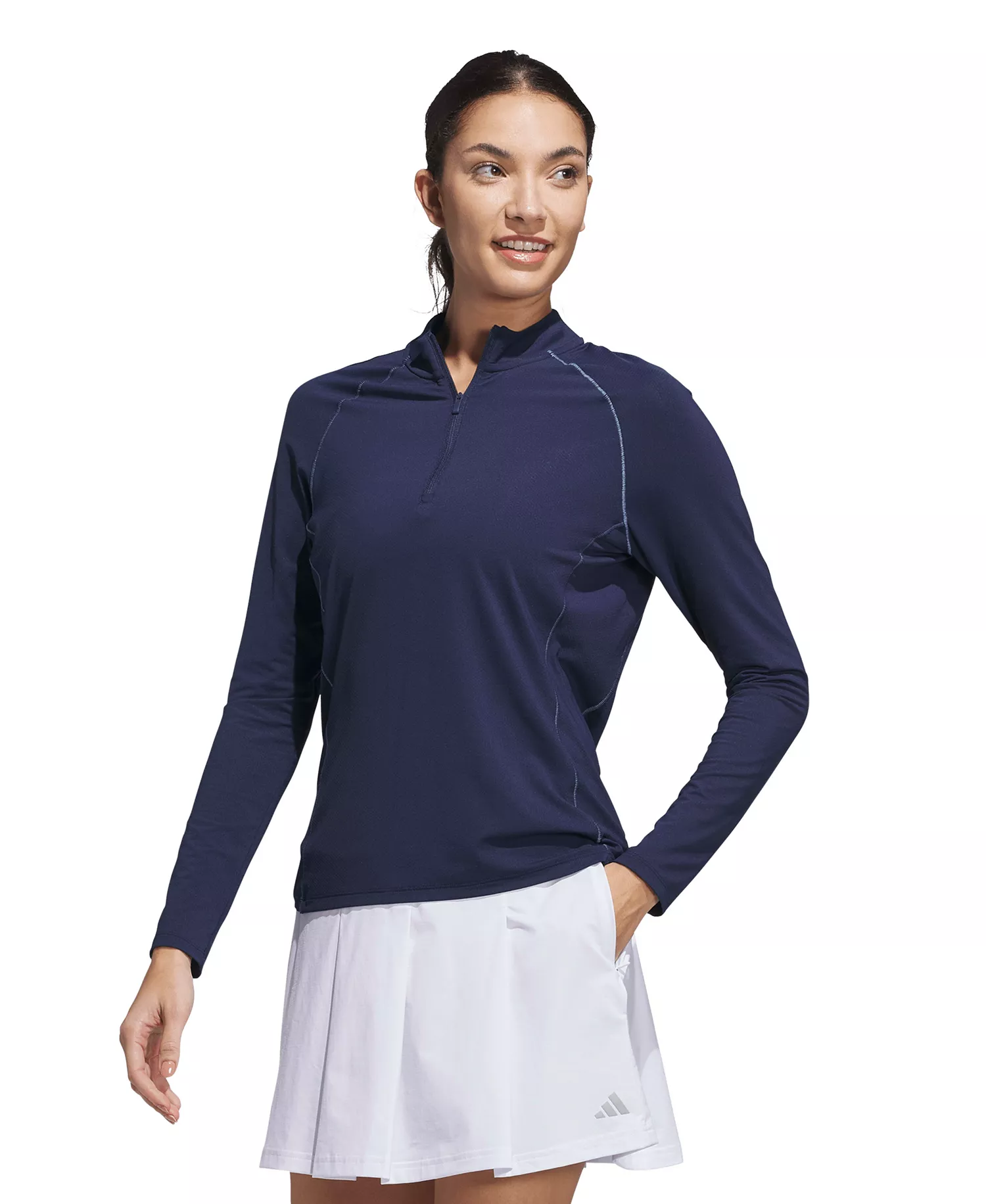 mni-4712d11fa68ff1fb07a867f9e4260ecd Women's Quarter-Zip Mock Polo Shirt