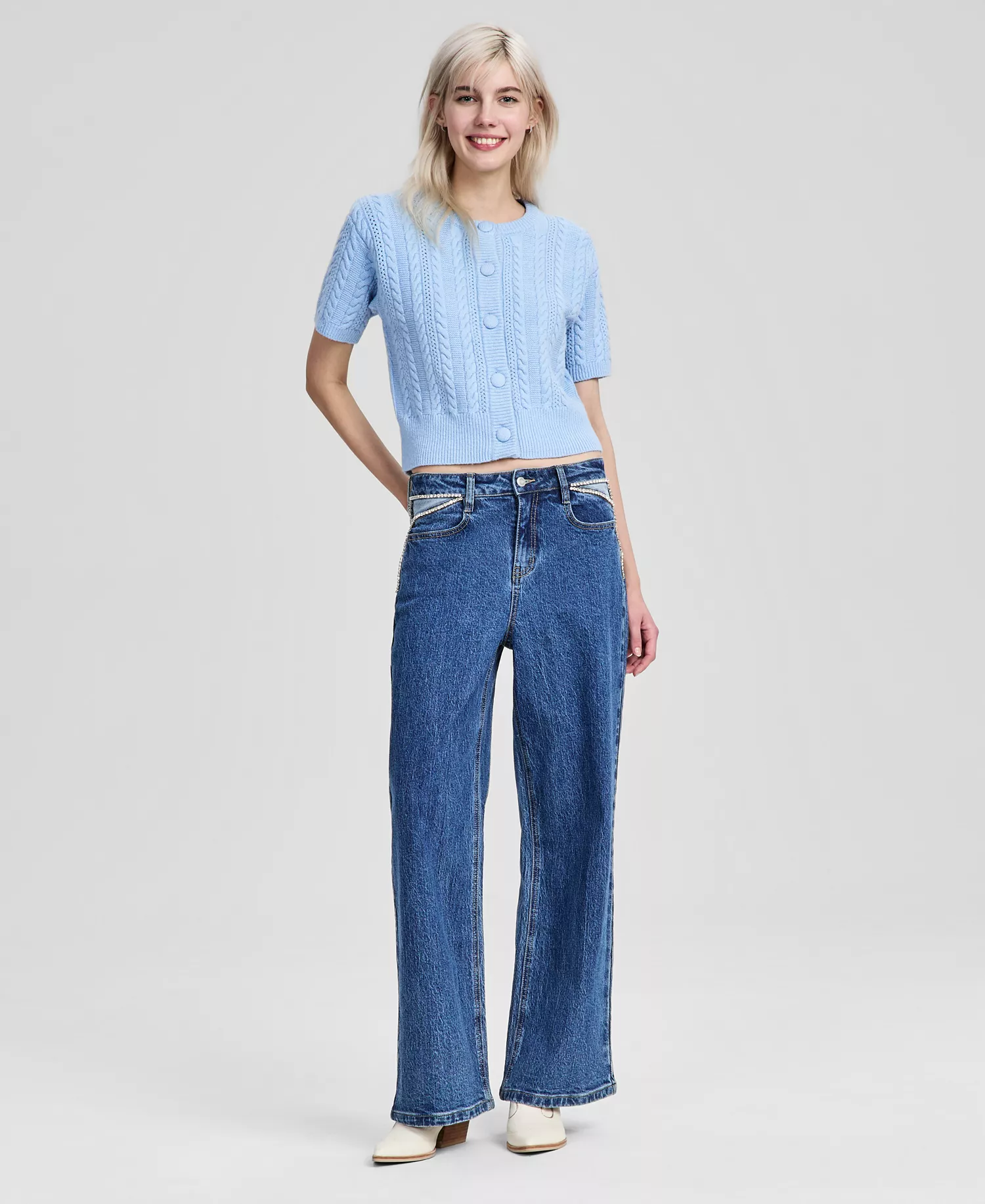 mni-47607bf03111dd874b069a22096aea2c Women's Rhinestone Embellished Wide Leg Jeans, Macy's Exclusive