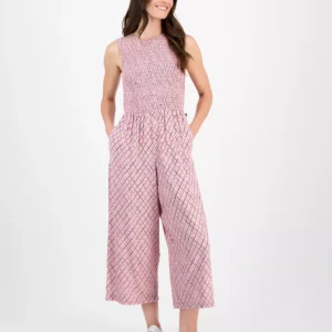 Nautica Women's Argyle Dot Ankle Jumpsuit
