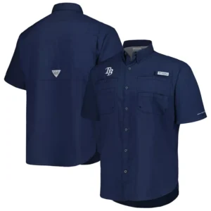 Men's Navy Tampa Bay Rays Tamiami Omni-Shade Button-Down Shirt