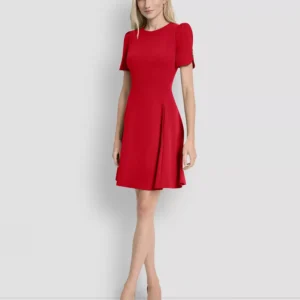 Women's Short Sleeve Fit and Flare Dress