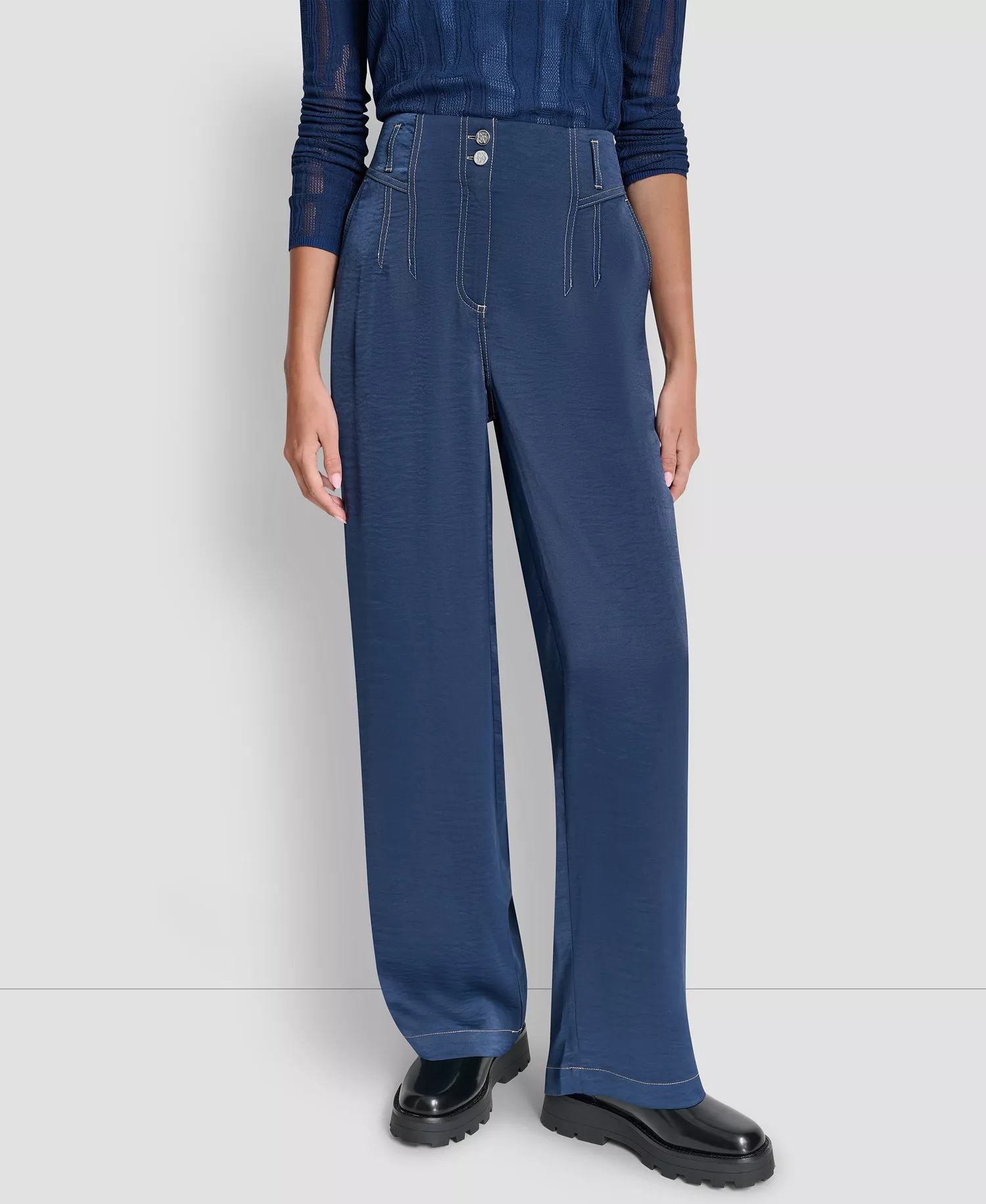 mni-48776b43d569363d15b0a74621507399 Women's Top Stitch Glazed Dressing Trousers — изображение 3