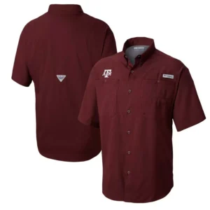 Men's Maroon Texas A M Aggies Big Tall Tamiami Omni-Shade Button-Down Shirt