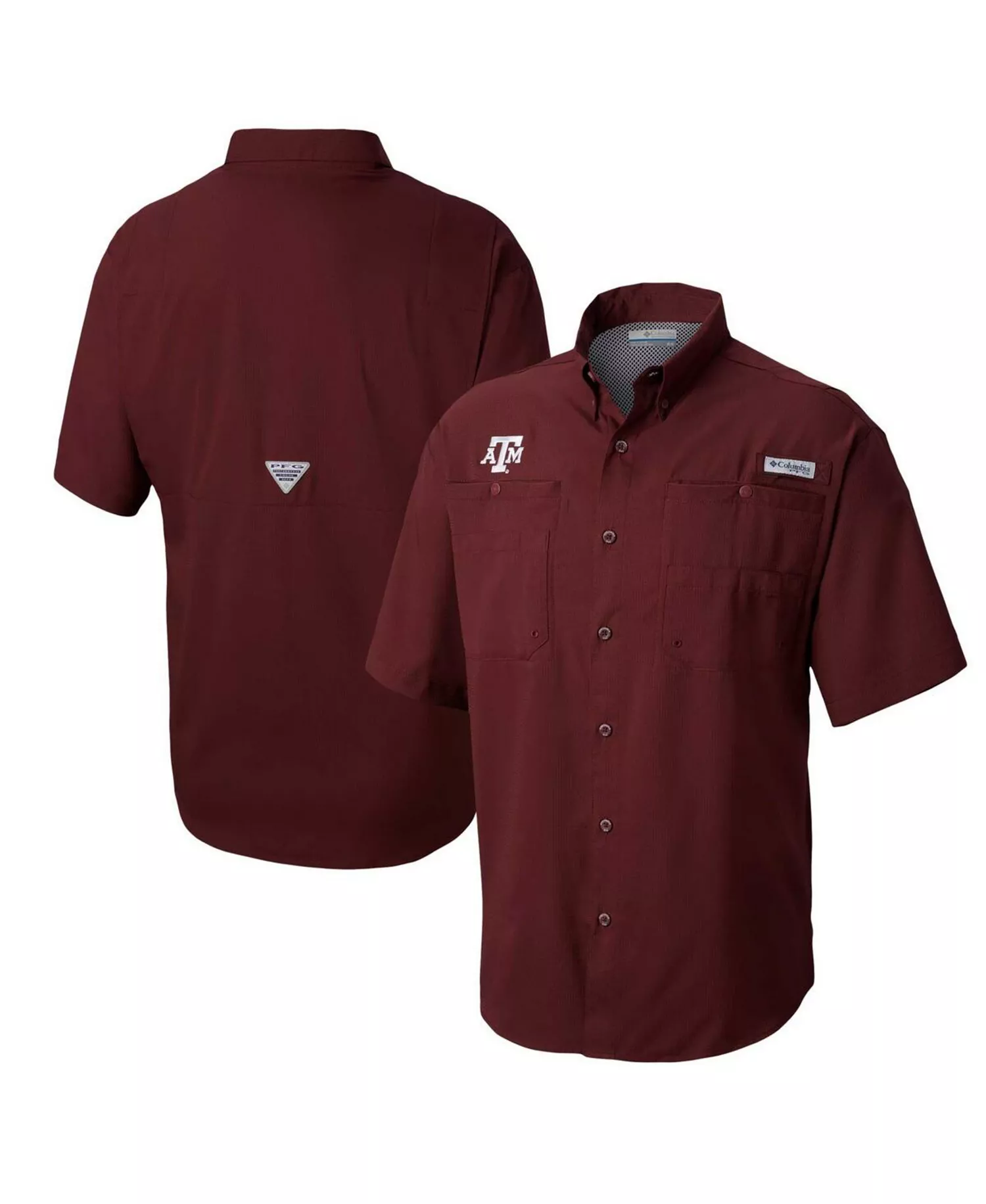 mni-49016db23a5e8fb2c5841dcfcec97cca Men's Maroon Texas A M Aggies Big Tall Tamiami Omni-Shade Button-Down Shirt