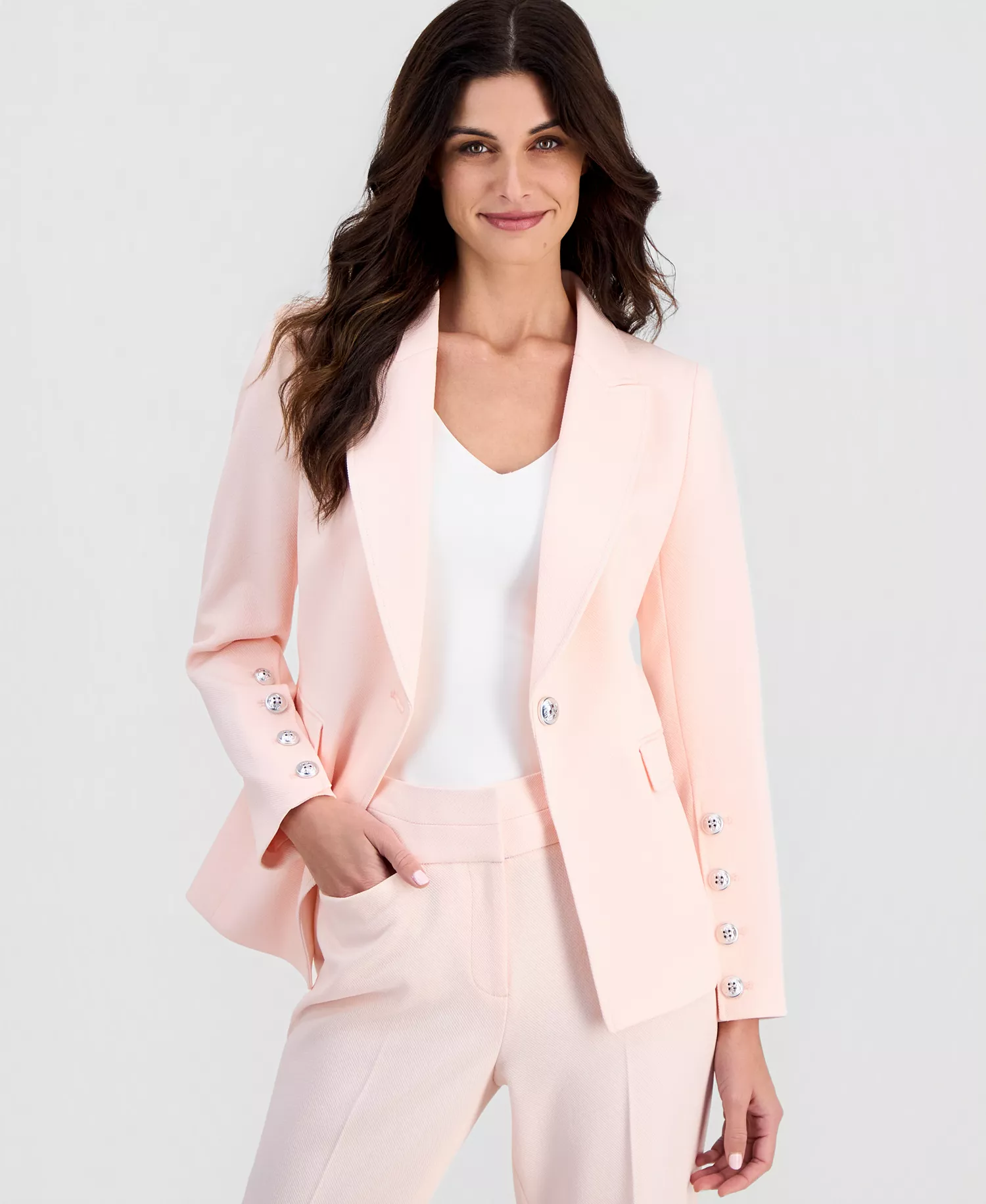 mni-490b4ea8a60ff84791cadf27924e43ae Women's Peak Lapel One-Button Blazer — изображение 4