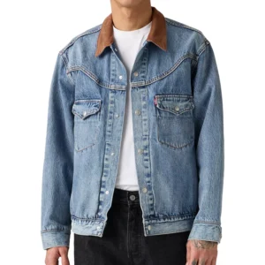 Men's Western Shorthorn Relaxed-Fit Denim Trucker Jacket