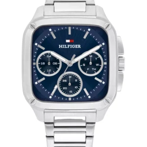 Men's Multifunction Silver Tone Stainless Steel Bracelet Watch, 39mm