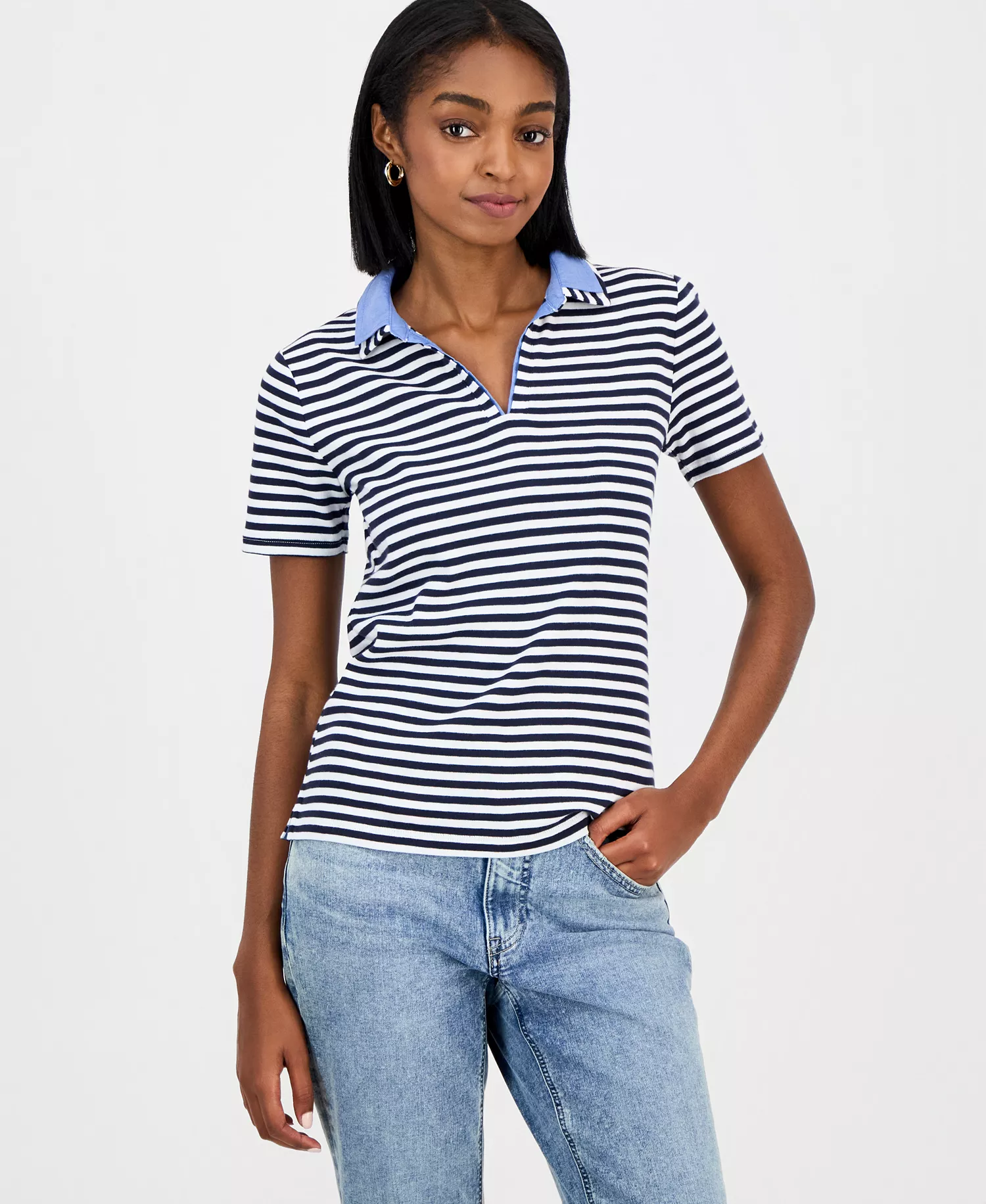 mni-4a4dfcd936896682c583acbc8ff5fba1 Nautica Women's Cotton Double-Collar Polo T-Shirt — изображение 3