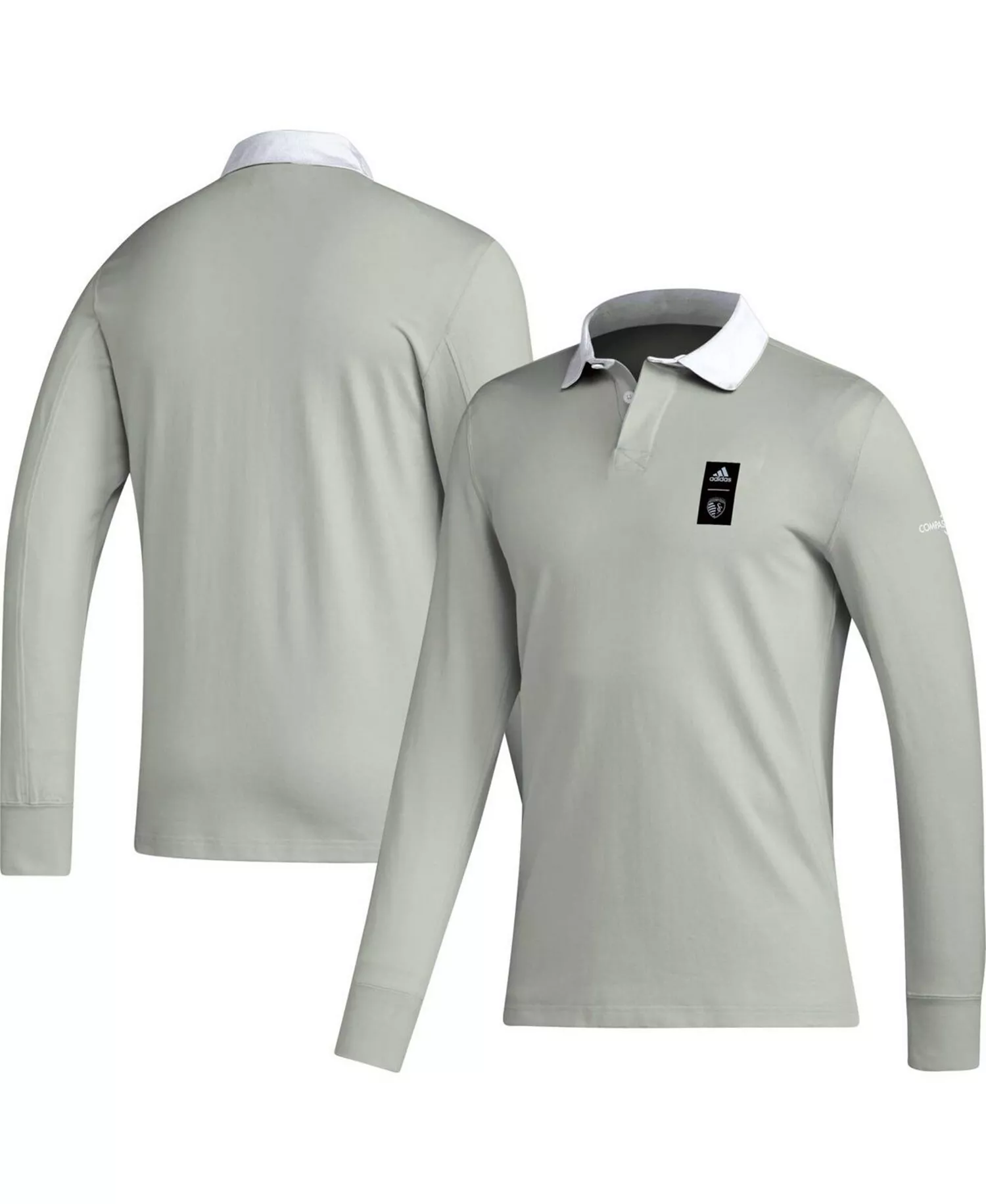 mni-4a71c1dbb504bdb49082433959c0013a Men's 2023 Player Gray Sporting Kansas City Travel Long Sleeve Polo Shirt