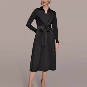 Women's Tie Front Shirt Dress