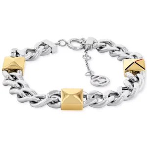 Two-Tone Studded Chain Bracelet