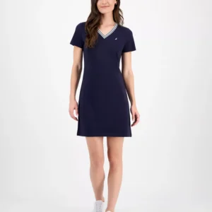Nautica Women's V-Neck T-Shirt Dress